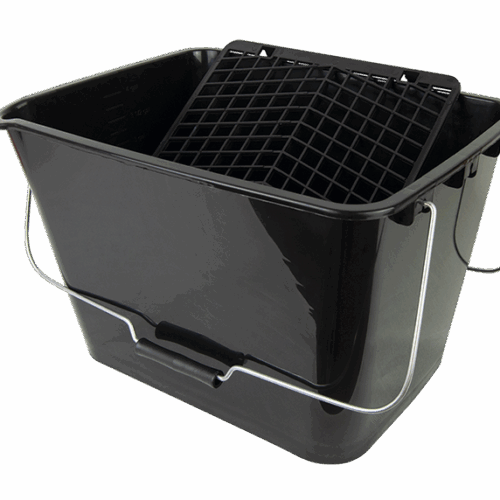 CUBETA PLASTICO CON REJILLA, 16L.