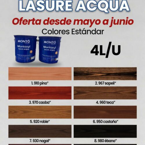 OFERTA MONTOXYL LASURE ACQUA SATINADO 4L